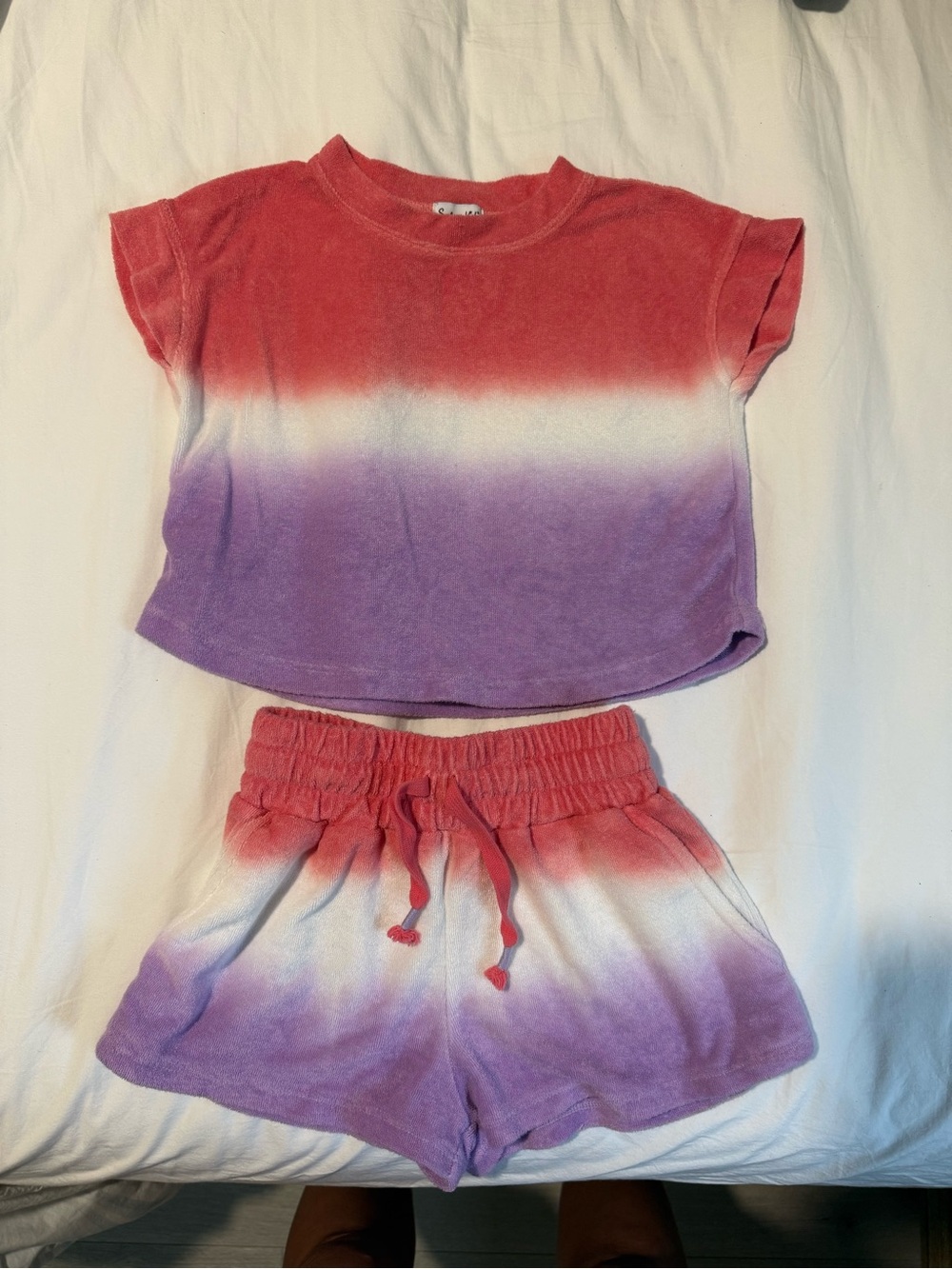 Splendid Girls Pink Ombre Tie-Dye Tee & Shorts Set